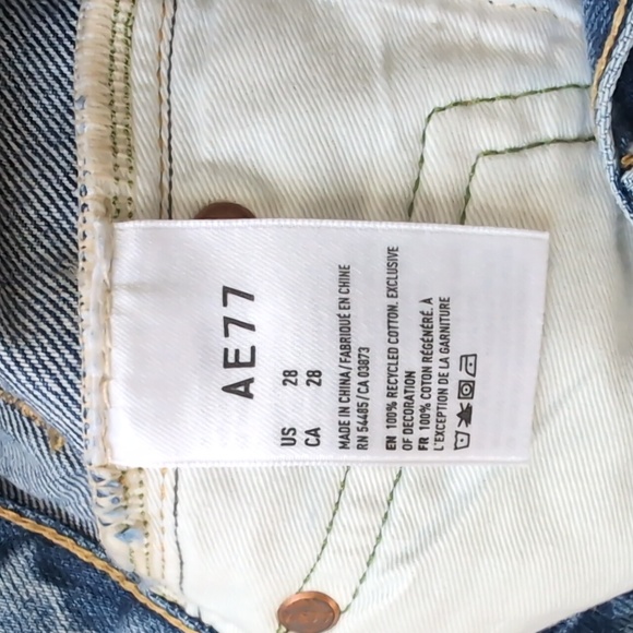 American Eagle AE77 Denim High Waist Cut-off Shorts Size 28 - Picture 8 of 9